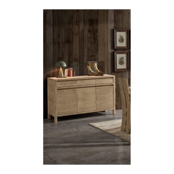 Credenza 3 Ante 3 Cassetti 1 Ripiano in Legno Massello, Arte Povera
