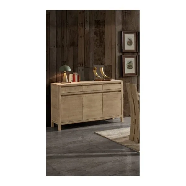 Credenza in arte povera a 3 ante e 3 cassetti in abete massello