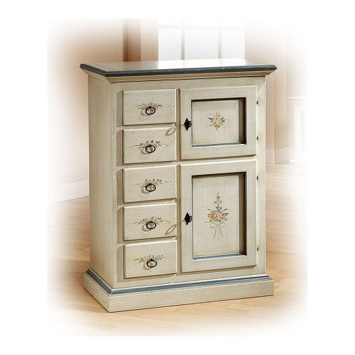 Credenza Stipo Arte Povera 2 Porte e 4 Cassetti Laccata