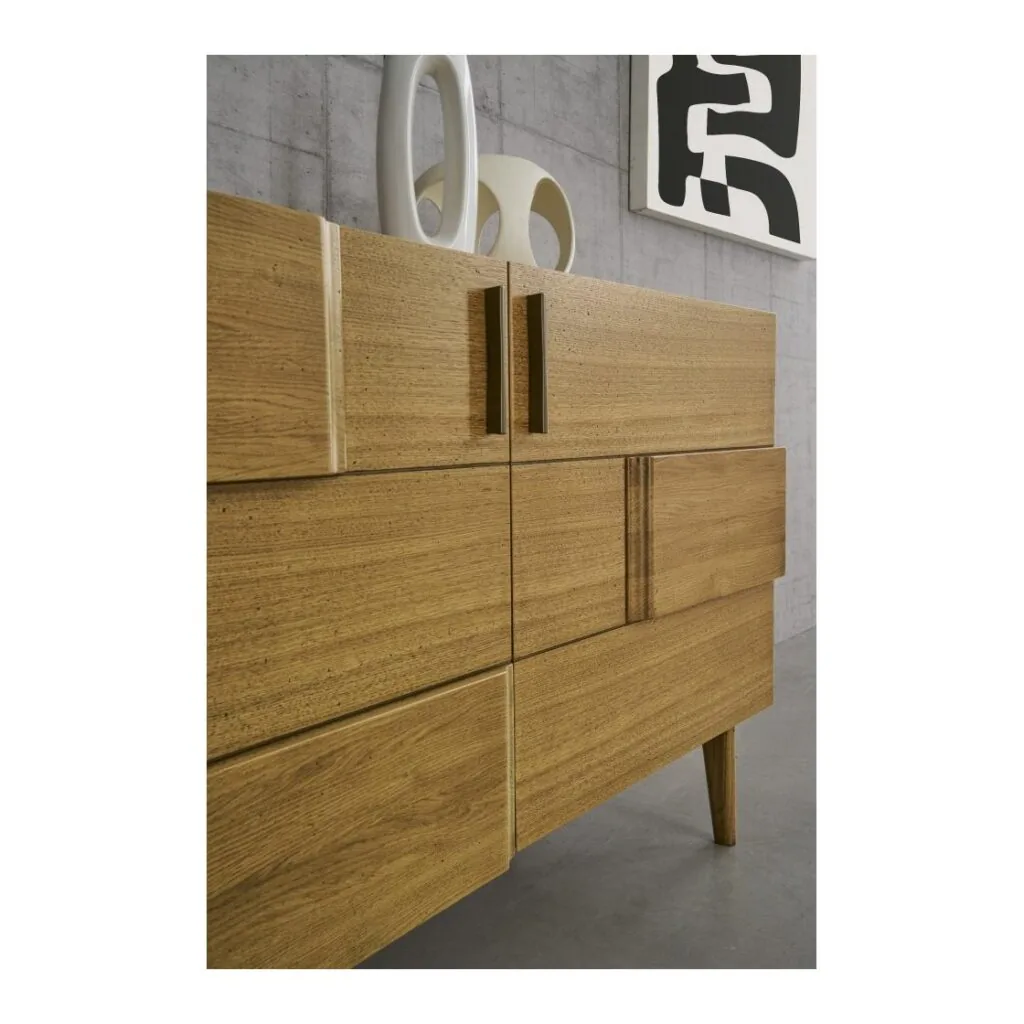 Credenzina in rovere massello da 140 cm con 2 porte (foto 2 di 5)