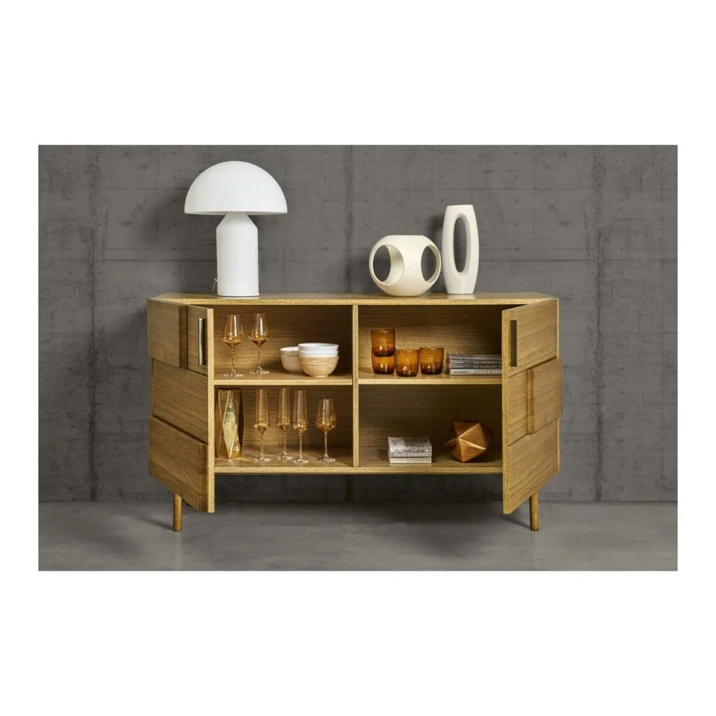 Credenzina in rovere massello da 140 cm con 2 porte (foto 3 di 5)