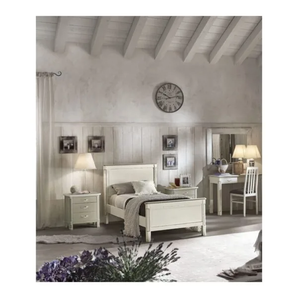 Letto singolo provenzale in legno massello