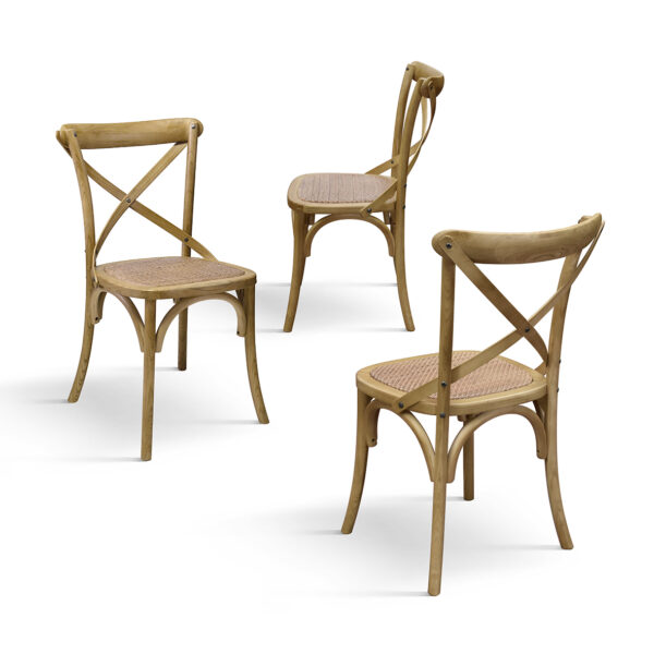 Sedie in Legno Stile Country con Finitura Anticata (Set da 4)