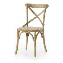 Sedia in olmo massello con fondino in rattan