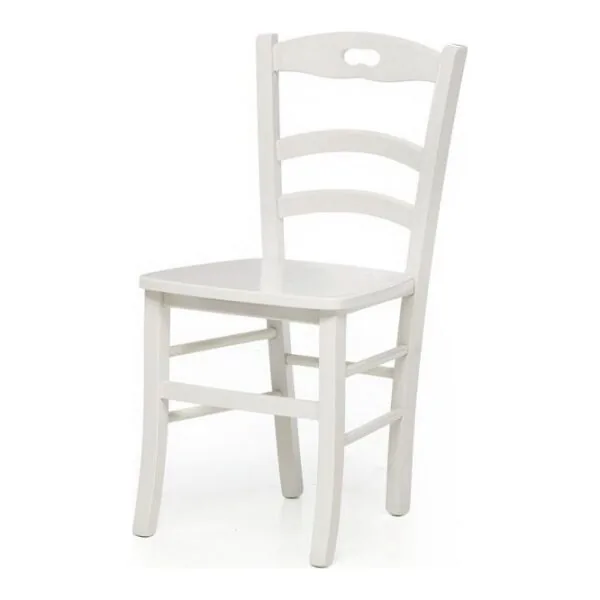 Sedia laccata bianco con fondino in legno in stile provenzale