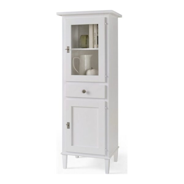 Vetrina stile provenzale legno massello larga 54 cm con 2 porte e cassetto