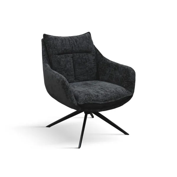 Poltrona Vittoria in tessuto mélange grigio o nero